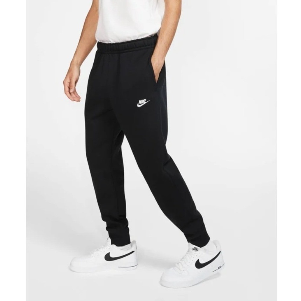 Nike Men's Black White Sportswear Club Fleece Athletic Joggers NWT Size XL